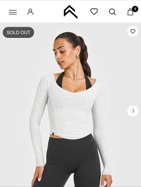 NOT FOR SALE  Mellow Rib V Neck Mid Long Sleeve Top Light Grey Mari
